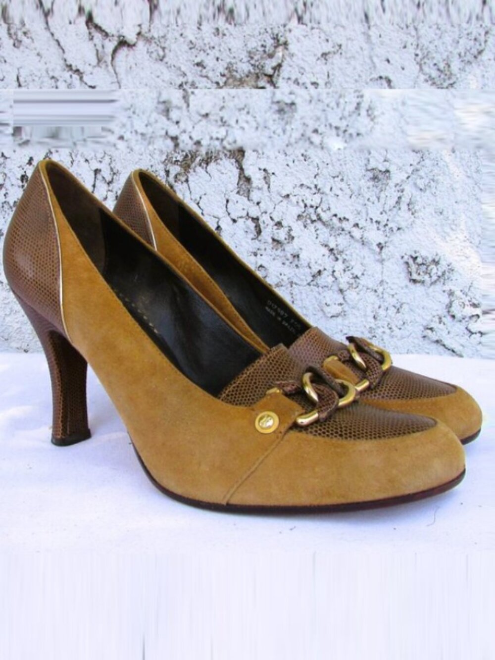 Cole Haan tan suede brown leather pumps 7.5B